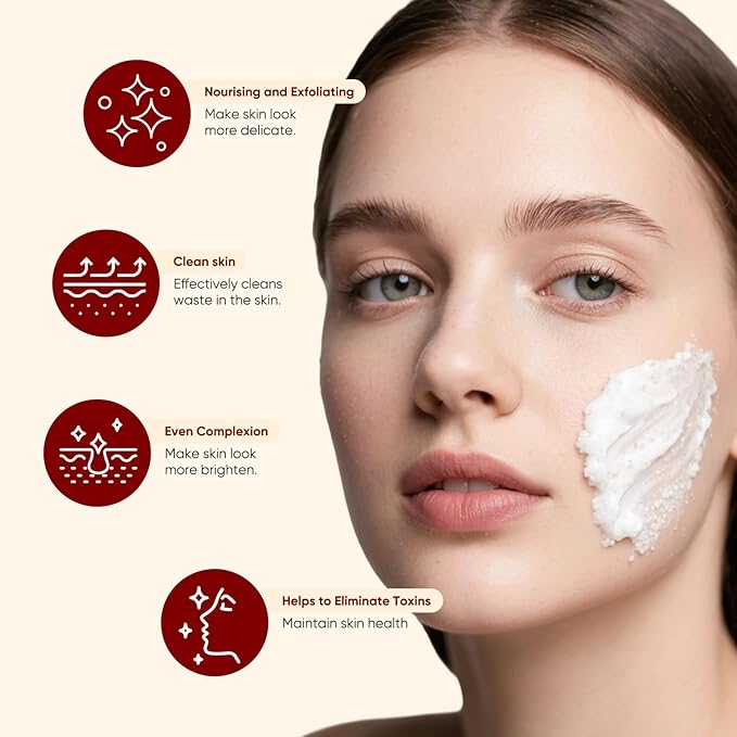 Facial Scrub & Face Exfoliator, Exfoliating Facial Wash with Coconut Facial Scrub Exfoliator - Spa Quality Exfoliating Mask, Deep Cleansing Face Wash Cleanser for Women