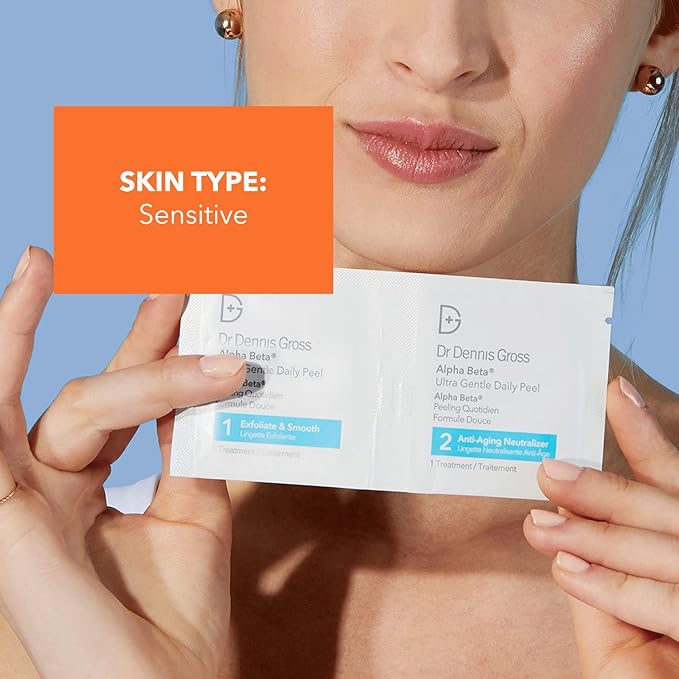 Dr. Dennis Gross Alpha Beta Ultra Gentle Daily Peel: for Dehydrated or Sensitive Skin, Uneven Tone or Texture, Fine Lines or Enlarged Pores (30 Treatments)