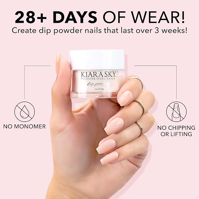 Kiara Sky Long Lasting Nail Dip Powder Pink Tones 1 oz, Tickled Pink