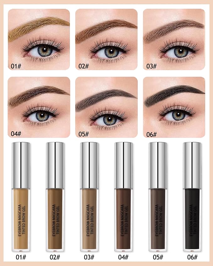 Waterproof Tinted Brow Gel- Long Lasting SmudgeProof Liquid Eyebrow Makeup, Eyebrow Mascara Tinted Brow Glue, Eye Brow Filler, Volumizing Enhance Brow Mascara,With Brow Razor,Gift for Women- 03Brown