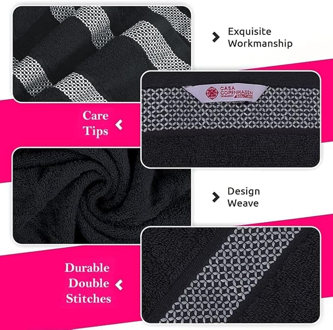 CASA COPENHAGEN Solitaire Towel, 2 Piece Bath Sheet Towel Set- Pine Grey, 600 GSM Designed in Denmark Made of Soft Egyptian Cotton for Bathroom, Kitchen & Shower