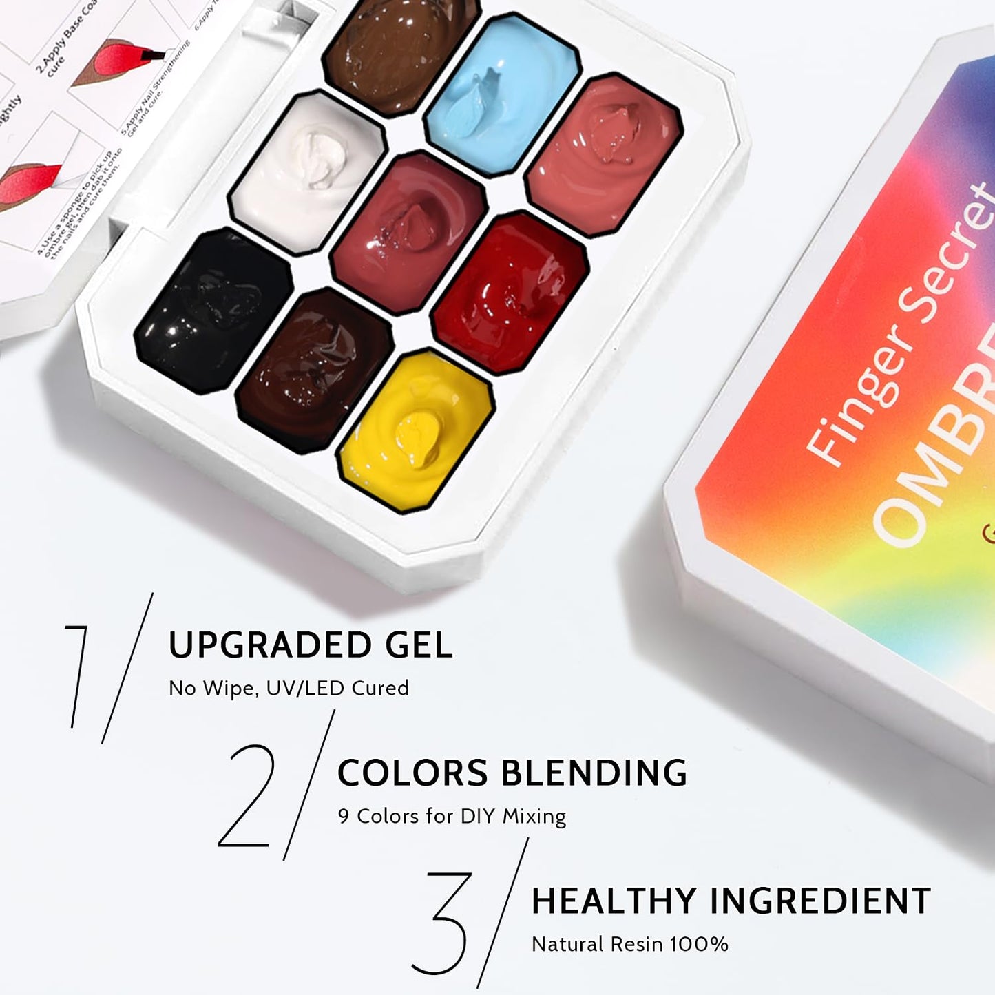 Sponge Pat Paint Nail Gel, 9 Colors Ombre Nails Gradient Gel Nail Blush Blooming Aura Nails Drawing Stripper Floral Painting Nail Art, No Wipe, UV/LED Curing (9 Colors D)