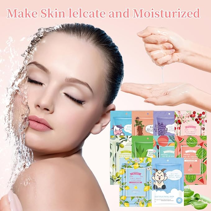20 Sheets Face Masks Skincare,Hydrating Face Masks Suitable for All Skin Types,Facial Masks for Women Skin Care, Soothe and Moisture Face Sheet Masks for Spa