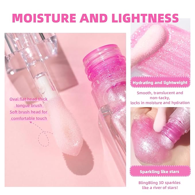 2Pcs Magic Color Changing Moisturizing Lip Glow Oil Plumping Glimmer Glow Lipstick, Hydrating Lip Gloss Lip Balm Transparent Lip Care, Long Lasting Moisturizing Non-sticky Fresh Texture Lip Oil