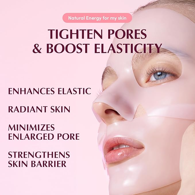 EQQUALBERRY Collagen Pore-Tight Up Mask - PDRN & Low Molecular Collagen for Pore Minimizing and Firming | Korean Collagen Face Mask for Glass Skin, 4 Sheets, 1.01 OZ.