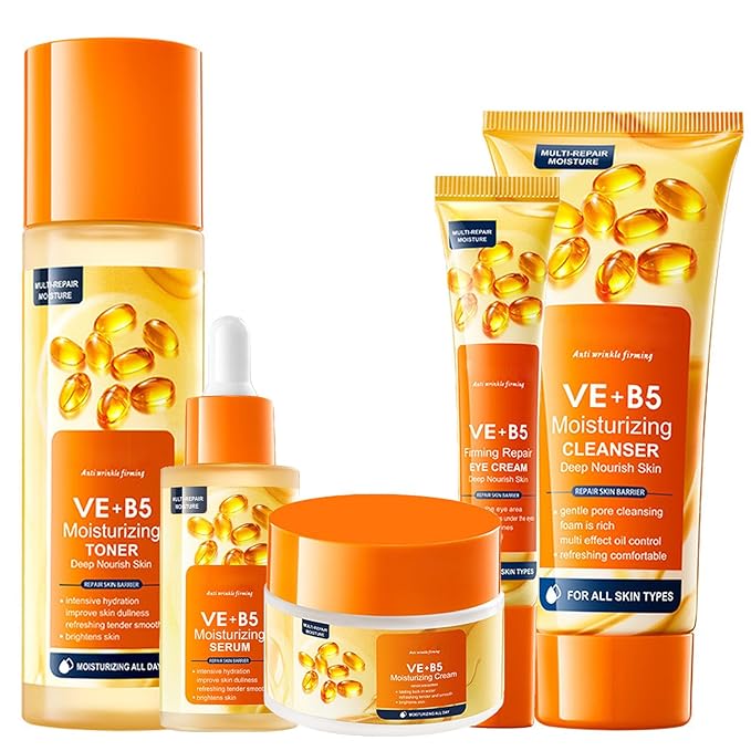 Vitamin B5 face routine set for women - women's skin care set - facial care set - Promote skin metabolism, moisturize, reduce oil, repair skin