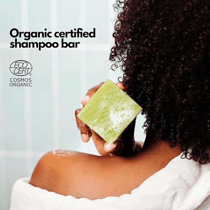 SoapFactory Organic Solid Shampoo Bar for thinning Hair, Hair Soap with Aloe Vera for Men and Women, 100% Natural, Vegan, Handmade, Plastic Free, 3 ounce