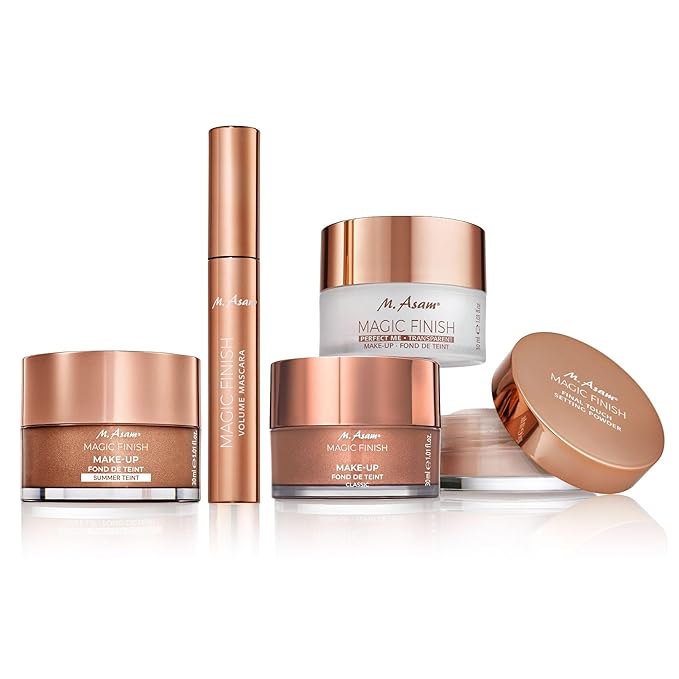 M. Asam MAGIC FINISH Gift Set With XXL Make Up Mousse (1.69 Fl Oz) 4in1 Primer, Foundation, Concealer & Powder + Mascara (0.33 Fl Oz) For XXL Volume & Intense Color With Exclusive Make Up Bag (1pc.)