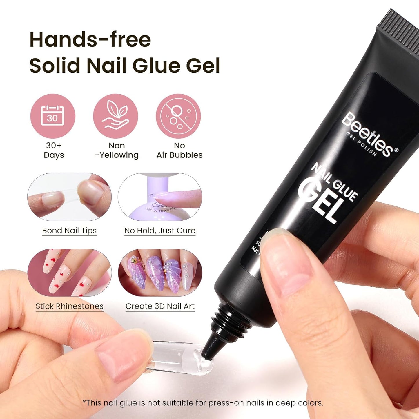 Beetles Gel Nail Kit Medium Coffin with Nail Dehydrator and Primer, 576Pcs Half Matte Etch-X Gel Nail Tips Solid Nail Glue Mini Nail Lamp Acrylic Nail Tips Easy DIY Nail Extension Set Gift for Women