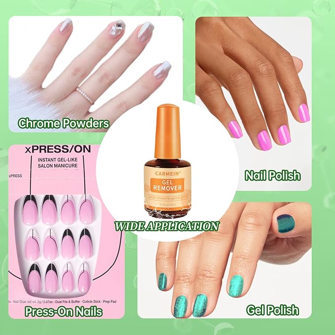 Gel Nail Polish Remover, Gel Polish Remover for Nails In 2-5 Minutes,Gel Nail polish Quickly & Easily, No Soaking or Wrapping Foil, 15ml Magic Remover Gel Polish Soak off & Cuticle Oils