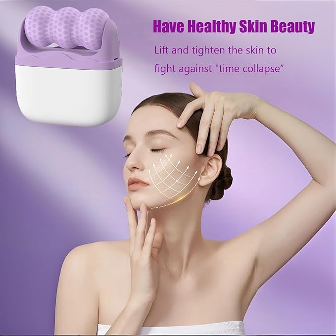 Ice Roller for Face Women - 2 in 1 Facial Ice Roller for Face & Eye Puffiness Relief, Gua Sha Facial Tools for Massage, Body Minor Cold Compress