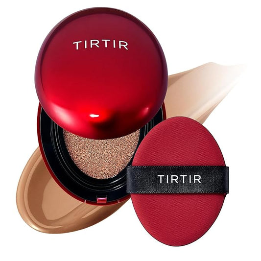 TIRTIR Mask Fit Red Cushion Foundation | Japan's No.1 Choice for Glass skin, Long-Lasting, Lightweight, Buildable Coverage, Semi-Matte (40N Cinnamon, 0.63 Fl Oz (Pack of 1))