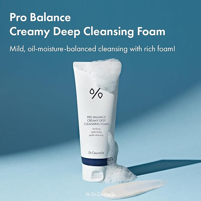 Dr.Ceuracle Pro Balance Creamy Deep Cleansing Foam - Korean Daily Hydrating Facial Wash, Oil & Moisture Balance Cleanser (150 ml / 5.07 fl. oz.)