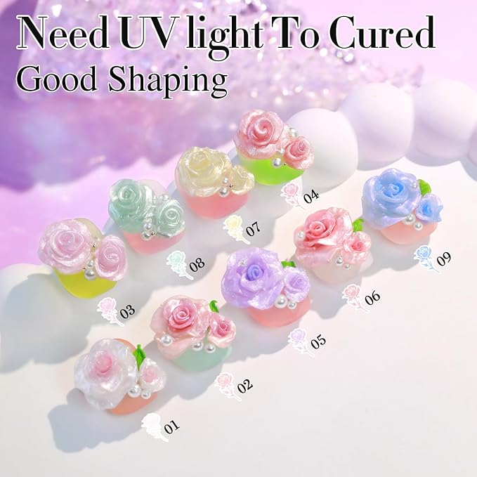 Double Rhythm 3D Nail Gel Pearl Solid Sculpting for Nail Art Non-Sticky Hard for Building Carving Molding Extension Soak Off UV/LED Nail Art Salon Home DIY 0.5 Oz (Yellow-Silk 07)