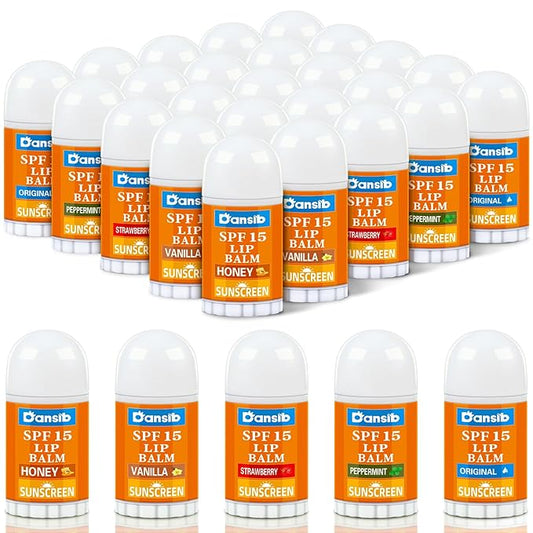 75 Pcs Mini Sunscreen Lip Balms Bulk SPF 15 Lip Balm Sticks Lip Balm Favors with Sunscreen Employee Staff Appreciation Gifts Bulk Team Coworkers Christmas Gifts for Outdoor Travel Beach