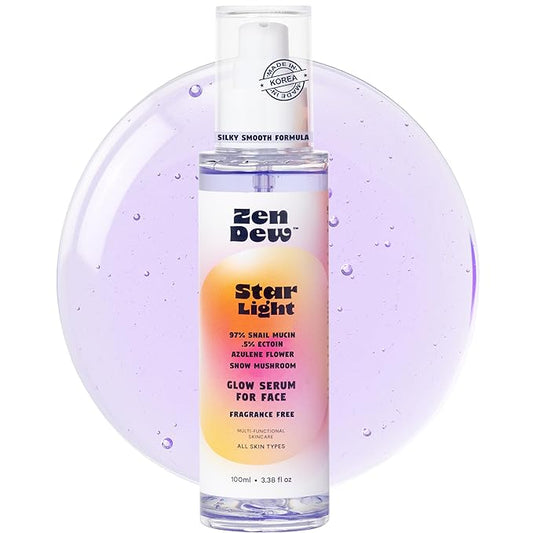 Star Light Snail Mucin Face Serum with Blue Light Skin Protection, 3.38 Oz – Silky Smooth Korean Glow Serum that Restores Moisture and Leaves Skin Brighter, Plumper, Soothed and Smooth