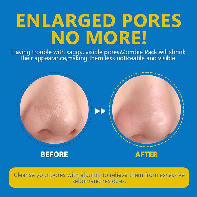 YIKESHU Zombie Facial Mask 8 Pack, Zombie Pack Face Mask, Hoygi Zombie Pore Cleansing Mask for Pore Tightening & Lifting Deep Cleansing