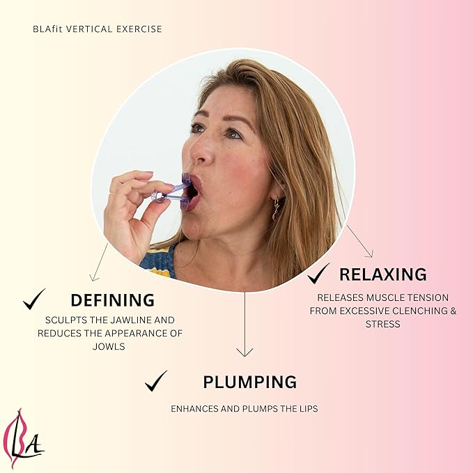 Lip Plumper Device | Non-Invasive Lip Plumping Device, Pain-Free | 60-Second Daily Exercise for Fuller Lips, Defined Jawline & Firmer Skin, MADE IN USA (Peachy Pink)