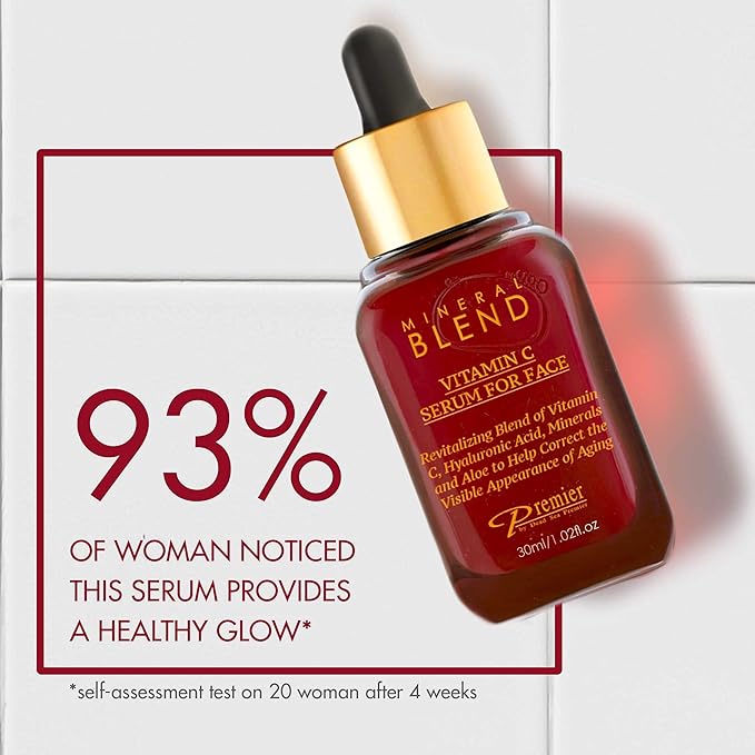 Vitamin C Serum for Face with Hyaluronic Acid & Rose Hips oil - Natural & Organic Anti Aging facial serum, Mineral Blend by Premier Dead Sea 1.02 Fl Oz
