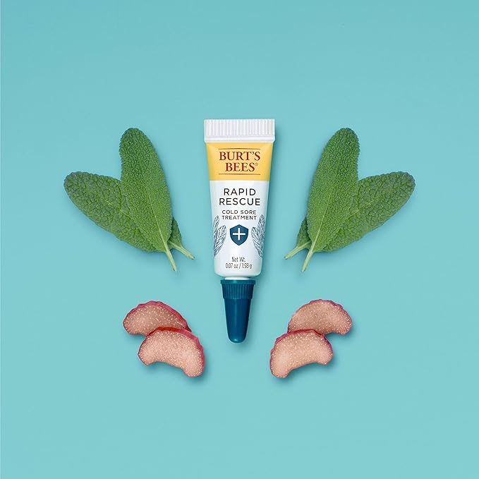 Burt's Bees Cold Sore Treatment and Medicated Lip Balm, College Back to School Dorm Essentials, With Menthol and Eucalyptus Oil, Natural Origin Skincare, 2 Tubes, 0.07 oz./0.15 oz.