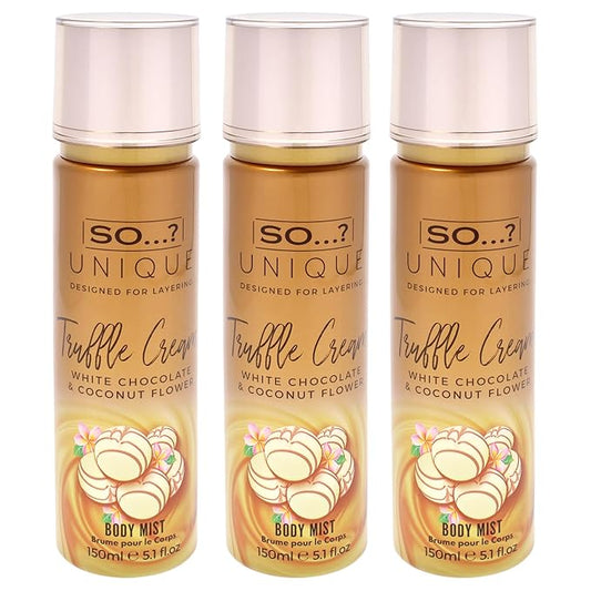 So...? Unique Body Mist - Truffle Cream for Women - 5.1 oz Body Mist - Pack of 3