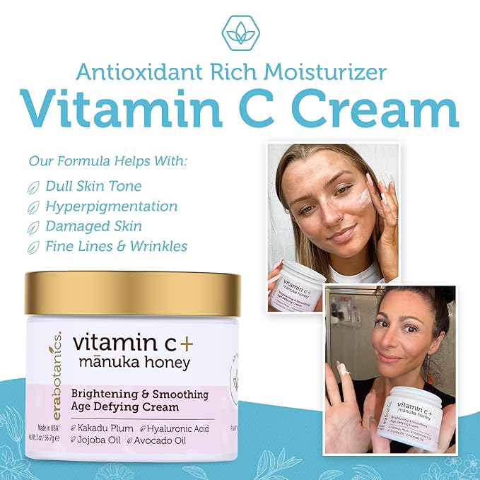 Advanced Vitamin C Face Cream - Brightening & Nourishing with Jojoba Oil, Kakadu Plum for Fine Lines, Wrinkles