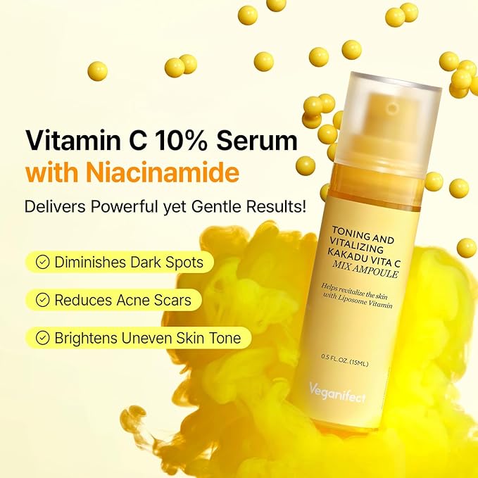 Vita C Ampoule, Dark Spot Correction, Boosting Skin Luminosity, Korean Skin Care, Vegan,0.5 Fl Oz