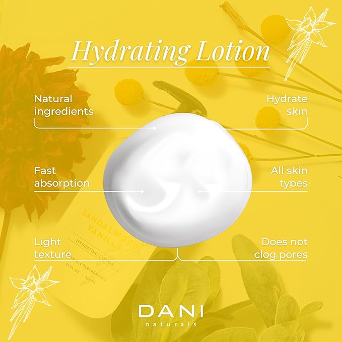 Naturals Hand & Body Lotion - Warm Sandalwood Vanilla Scented Aromatherapy Moisturizer, Deep Hydration for Dry & Dull Skin with Shea Butter, Aloe Vera, & Vitamin E, Cruelty-Free & Vegan, 12 Oz