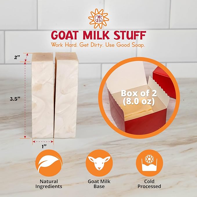 Goat Milk Stuff PATCHOULI Goat Milk Soap - Natural Soap Bar, Gifts for Men and Women, Gentle for both Face and Body, Handmade Bar Soap (Box of 2)