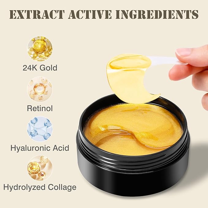 Under Eye Patches for Puffy Eyes and Dark Circles,60 Pcs Collagen Under Eye Mask Skin Care Products,Snail Mucin Eye Patches,Wrinkle Patches