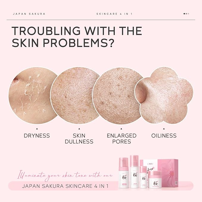 Skin Care, Skin Care Set, Skin Care Kit with Cleansing Mousse, Toner, Serum, Essence Cream Women Beauty Gift Sets 4pcs for Women Teen Girls Mom Daughter Mother's Day Birthday Christmas