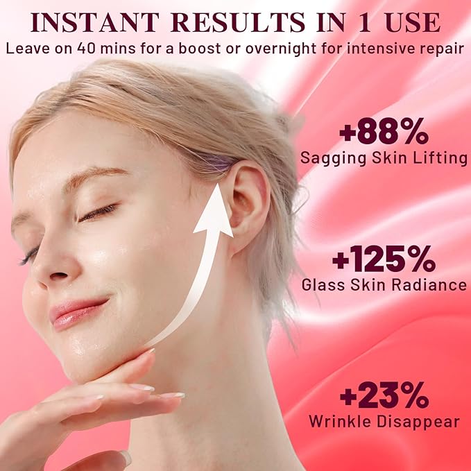 Vital-Eyes Collagen Face Mask - Firming Eye Patch & Hydrating Sheet Masks in One with Ginseng Extract, Retinol & Peptides - Overnight Facial Masks for Women Skin Care - Wrinkle & Dry Skin, 4EA