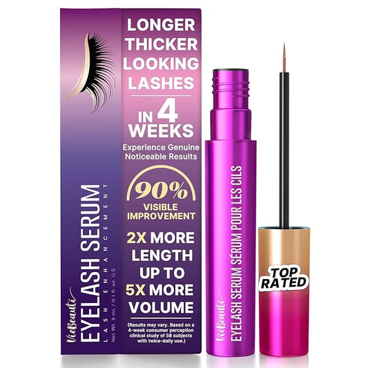 VieBeauti Lash Serum for Eyelash Growth: Eyelash Growth Serum with Advanced Formula to Boost Longer Fuller and Thicker Looking Lashes - Vegan & Cruelty-Free for Sensitive Eyes 3mL