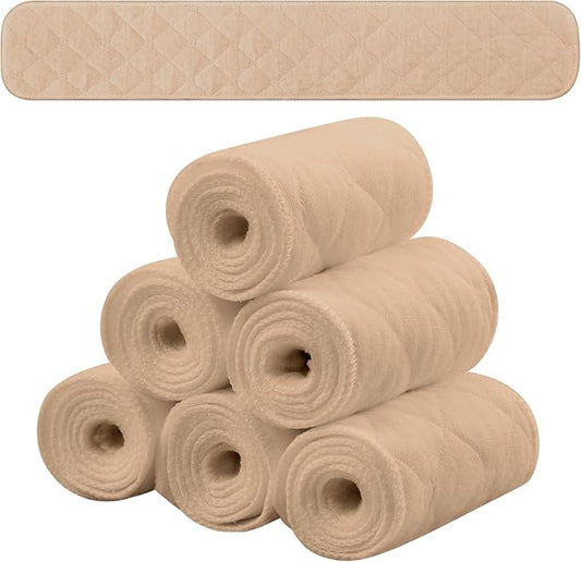 Toulite 6 Pcs Cotton Bra Liners Rectangle Under Bra Pads 3 Layer Bra Sweat Liners for Women Sweating Supplies