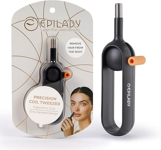 Epilady Precision Coil Tweezer, Facial Hair Remover with Ergonomic Design, Hair-Removal Tool for Upper Lip, Chin, and Face, Portable Tweezers for Facial Hair