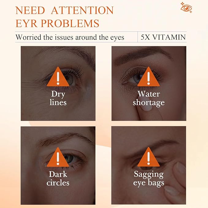 Eye Cream For Dark Circles, Vitamin C Eye Cream For Dark Circles, Puffiness and Bag, Anti Aging Eye Cream Firming Skin, Reduces Fine Lines, Moisturizing Eye Cream for Dry Skin around Eyes