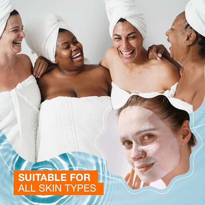 Cucumber & Aloe Sheet Face Mask - Calms & Moisturizes, Reduces Puffiness, Hydrates, Soothes, Dermatologist Tested, Cruelty Free Korean Skin Care For All Skin Types - 5 Masks