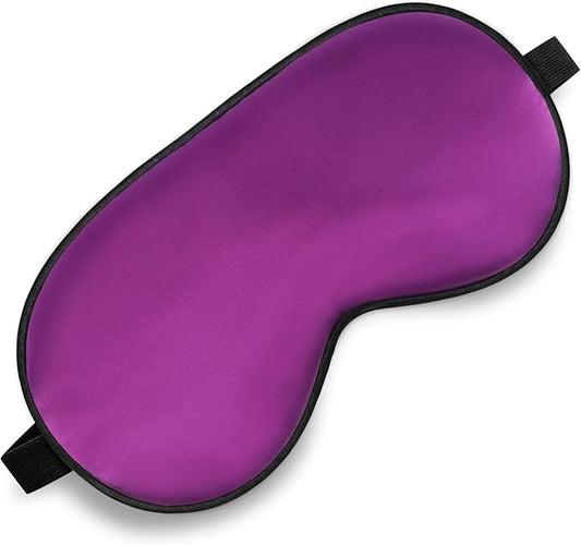 Sleep Mask, Silk Eye Mask for Sleeping with Adjustable Strap, Blindfold Eyeshade for Men & Women, Comfortable & Soft Eye Cover Eyeshade for Night Sleep (Purple)