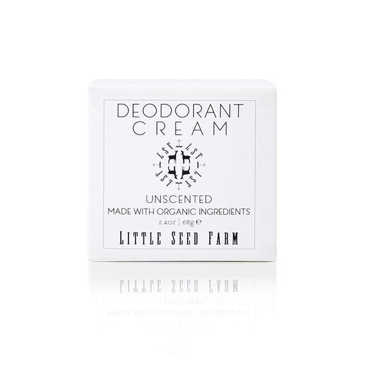 Little Seed Farm All Natural Deodorant Cream, Aluminum Free Deodorant for Women or Men, 2.4 Ounce - Unscented