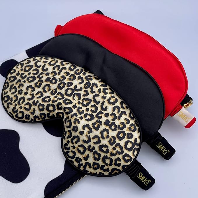 SMUG Satin Sleep Mask & Eye Mask | Travel Sleep Masks for Women & Men | Soft Sleeping Eye Mask to Nourish Skin & Reduce Dark Circles | Eye Sleep Mask Shades to Block Out Light | Red