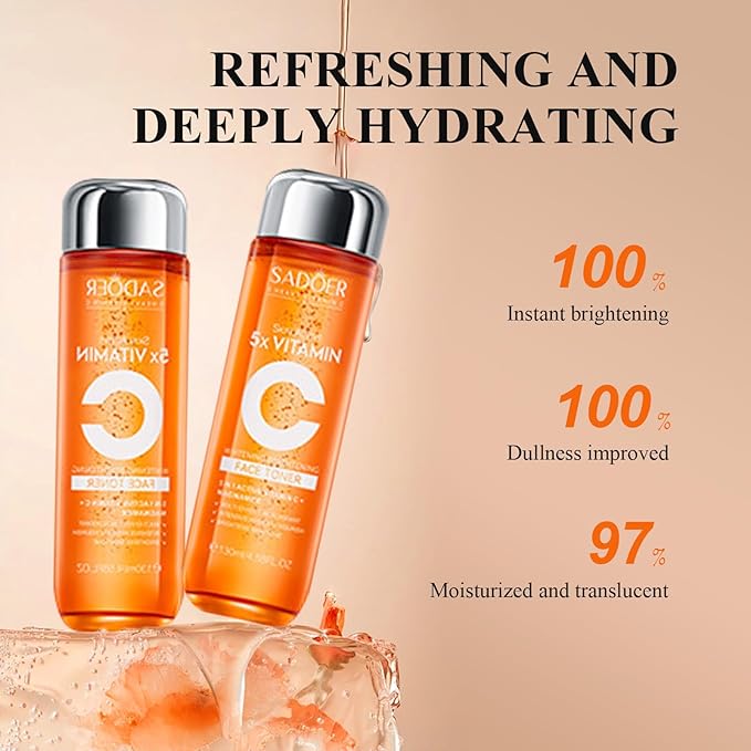 Vitamin C Skincare Set for Women & Teens - 6Pcs Travel Skincare Kit with Cleanser, Toner, Serum, Eye Cream, Face Cream & Lotion - Hydrating, Teen Skin Care & Women's Facial Gift Set