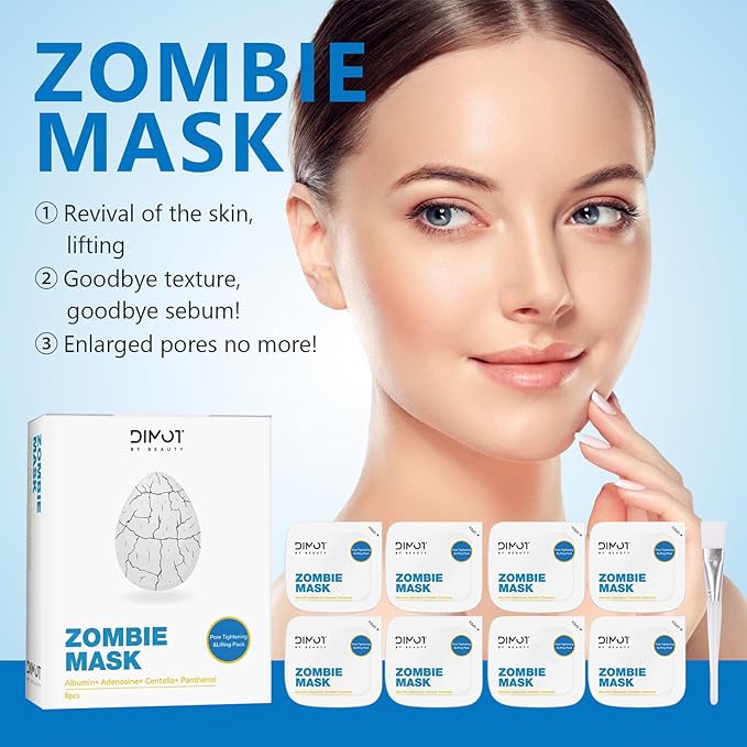 YIKESHU Zombie Facial Mask 8 Pack, Zombie Pack Face Mask, Hoygi Zombie Pore Cleansing Mask for Pore Tightening & Lifting Deep Cleansing