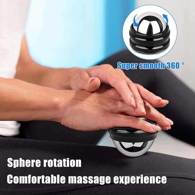 Stainless Steel Massage Roller Ball - Ice Therapy for Muscle Pain Relief, Sore Muscles, and Tension Alleviation Cold & Hot Therapy for Back, Shoulders, Legs, and Calves Myofascial Release Tool