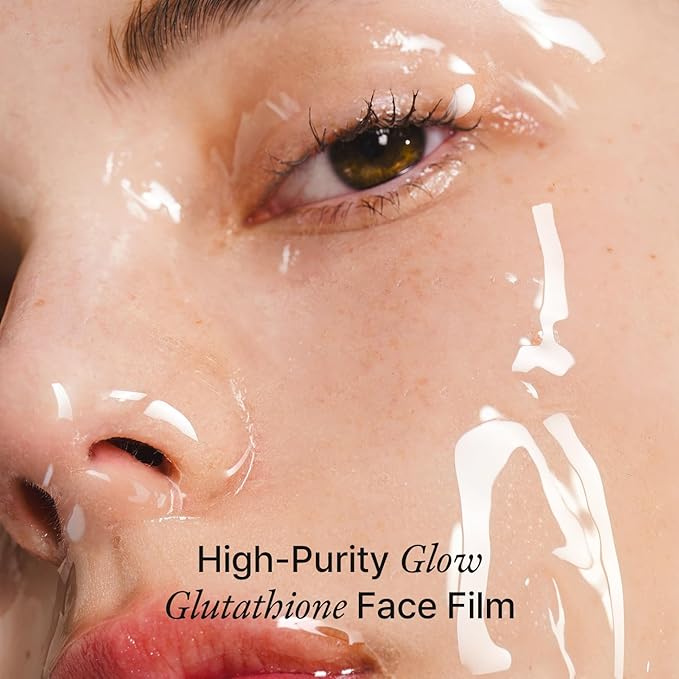 House of B Glow Glutathione 2-Step Face Film Set for Wrinkle Reduction & Skin Tone Enhancement, Shine Your Light with 12 Counts Korean Mask