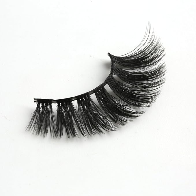 SUNWELL False Eyelashes 18mm Mink Lashes 8D Fluffy Faux Mink Lashes Dramatic Cat Eye Lashes Strips Soft Full Volume Fake Eyelashes 10 Pairs Pack