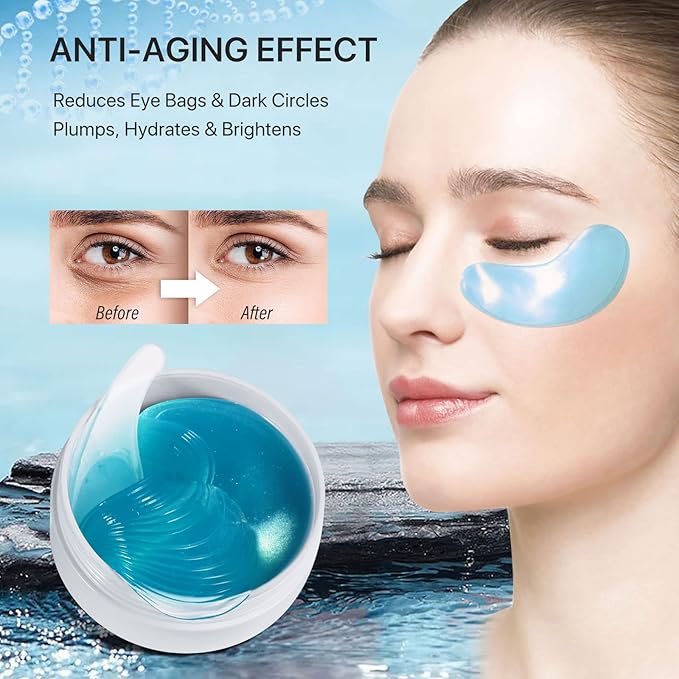 Hydrogel Eye Patches,Hydrogel Under Eye Masks for Dark Circles,Anti Wrinkle Treatment,Under Eye Gel Pads,Eye Mask for Puffy Eyes, Skincare,Hydrating | 60 Pieces/30 Pairs