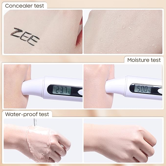 Air Cushion CC Cream Foundation - Mushroom Head BB Creams, Long Lasting Concealing Brightening, Moisturizer Face Cream,Facial Skin Care Makeup For All Skin Types (Ivory)