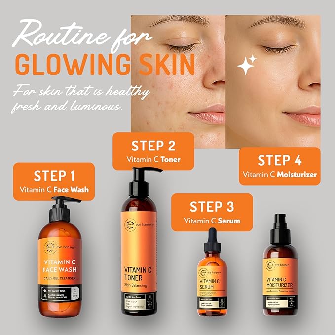 Vitamin C Cleanser Face Wash | Anti Aging Facial Cleanser for Fine Lines, Age Spots, Dark Circles | Cruelty Free Skin Care Cleansing Gel with Aloe Vera, Vitamin E (4 oz)