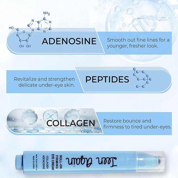 Look At Me Teen Again Roll-On Firming Eye Cream, Anti-Aging Line Smoothing Skin Care Treatment, Wrinkle Care, Cruelty Free, for Women and Men 0.54 fl. oz, 16ml