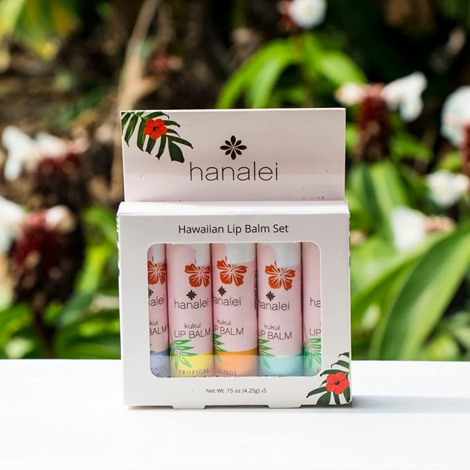 Hanalei Lip Balm and Moisturizer - Natural Kukui Oil and Beeswax Lip Moisturizer to Hydrate and Replenish Dry, Chapped Lips - Made in USA - Lilikoi